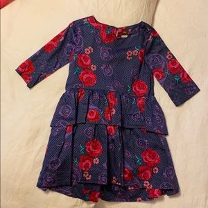 Tea 3/4 sleeve floral dress